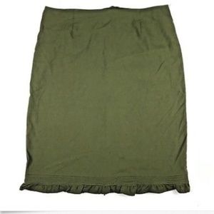 J Khaki Stretch Womens Above Knee Pencil Skirt